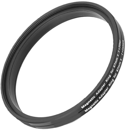 Cuifati Kit de Anillo Adaptador de Filtro y Lente Magnética de 67 Mm, Anillo de Lente de Aleación de Aluminio con Filtros Roscados y Magnéticos para Lentes de Cámara