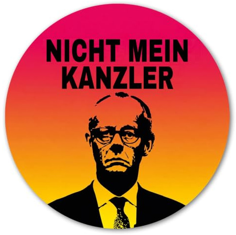 Finest Folia 3 Stück Nicht Mein Kanzler Merz Aufkleber 80mm Set wetterfest | Politischer Sticker für Auto Laptop Motorrad selbstklebend rund Vinyl CDU Kritik mit Motiv Spaß Fun UV-beständig R242