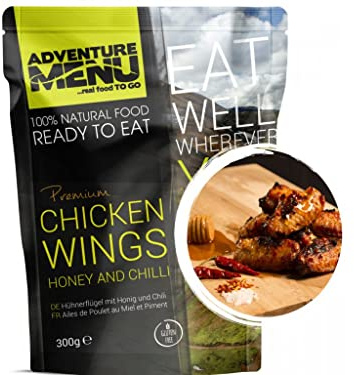 Adventure Menu - Hähnchenflügel auf Honig und Chili | 300 g | Gourment Mahlzeit für unterwegs & daheim