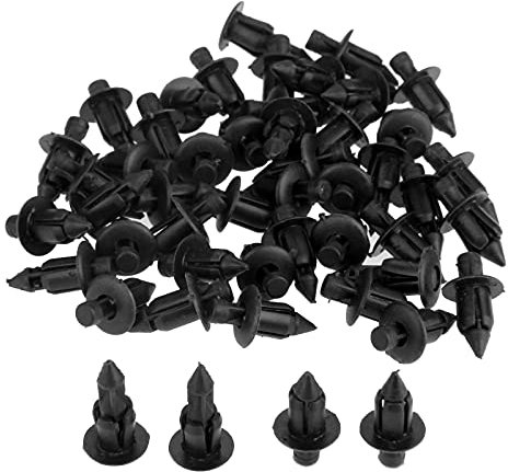 Mtsooning 50 Stück Kunststoffnieten 6 mm, Kunststoff-Nietclips für Motorrad, Kunststoffnieten Verkleidung Clips, Universal-Auto-Halterungs-Clips Ersatz für Honda, Yamaha, Suzuki, Kawasaki
