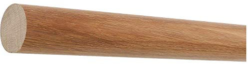 Pasamanos de pared de roble listo para montar, barandilla, madera redonda, barra, mango lacado, diámetro de 42 mm, con extremos mecanizados sin soporte para pasamanos de 2000 mm, 200 cm, 2 m