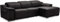 Ibbe Design Modul Sofa L Form Ecksofa Schwarz Leder Heimkino Couch Rechts Chaiselongue Alexa mit Elektrisch Verstellbar Relaxfunktion, 282x160x73 cm