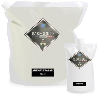 Pintura/resina epoxi mate bicomponente BARBOUILLE - Para azulejos, gres, laminado, PVC - 3kg - Blanco Abemus Papam