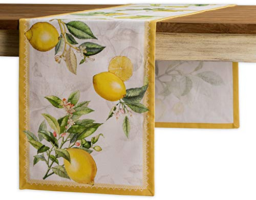 Maison d' Hermine Tischläufer, 100% Baumwolle, dekorativer, waschbarer Tischläufer, Oster-Tischläufer für Essen, Zuhause, Hochzeit, Bankett, Buffet, Limoncello – Frühling/Sommer (50cm x 150cm)
