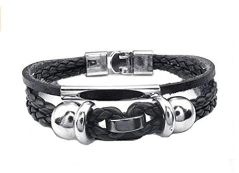 KnSam Leder Armband Weben Schwarz Armband