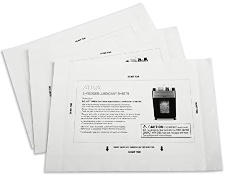 Ativa™ Shredder Lubricant Sheets, Pack of 100 Sheets