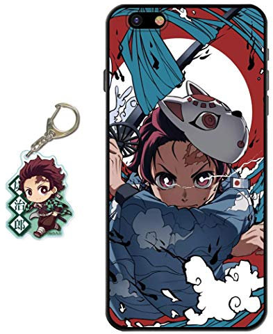 Staremeplz Compatible With iPhone 6 Plus/6s Plus Case Anime Design [With Figure Keychain], Soft Silicone Flexible TPU Animation Phone Case