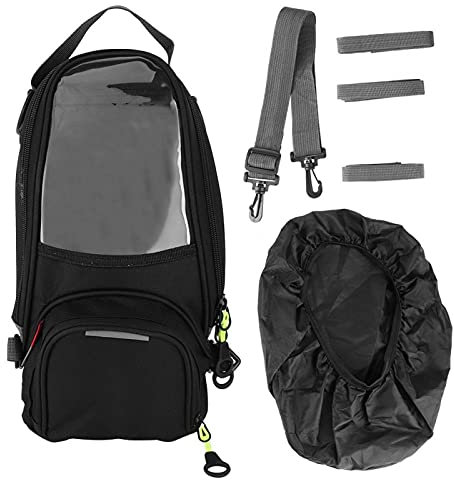 Aukson Tankrucksack, Motorradmotor Wasserdichter Tankrucksack Magnet Navigation Satteltasche Großer Transparenter Fensterrucksack