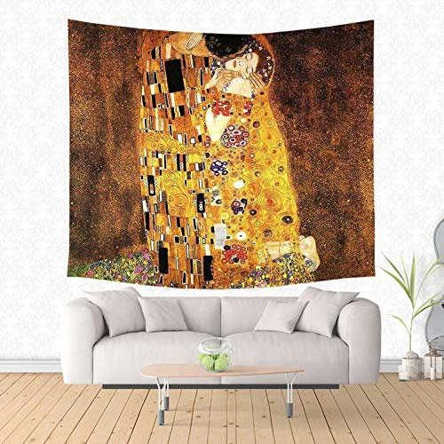 AQHYCJT Gustav Klimt Malerei Tapisserie Hippie Home Dekorative Wandbehang Tapisserien Strand Yoga Matte Tagesdecke Tischdecke Personalisieren (B) 200×(H) 150CM B