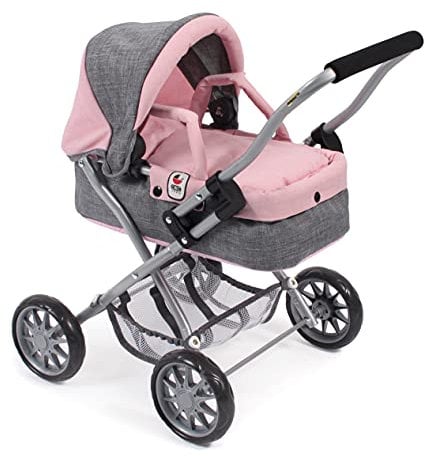 Bayer Chic 2000 555-15 Puppenwagen Smarty, für Kinder ab 2 Jahren, Melange grau-rosa