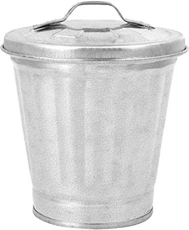 TOYANDONA 2 Pièces Mini Poubelle Corbeille Poubelle à Caca De Chien Pour L'extérieur Poubelle De Chambre Avec Couvercle Rétro Poubelle De Voiture Seau Métal Panier De Fleurs Bureau Galvanisé