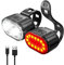 CBTYOOH USB Rechargeable Bike Light Set, 350 Lumen Super Bright Bike Lights Front and Back LED Rear Taillight, Bicycle Lights for Night Riding Safety, Waterproof IPX5, 4/6 Modes, Mode Memory
