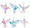 6 Stück Kolibri Ornamente Acryl Kolibri Figuren Große Kristallanhänger Glänzend Schillernd Lila Blau und Klar Vogel Dekoration