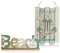 com-four® 2-teiliges Set maritime Holz-Dekoration - Hängedeko und Tischdeko - Aufsteller und Aufhänger aus Holz - nautische Wohnraumdekoration im Vintage-Stil (2 Stück - Hänger + Ständer grün-blau)