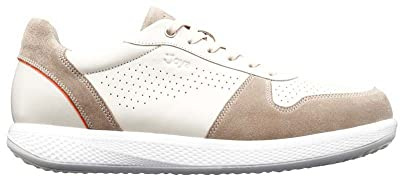 JOYA Sven White, Herrensneaker aus Veloursleder und Textil, für gesunde Bewegung im Alltag, schicke Freizeitschuhe, Weiss, 44 1/3