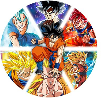 Tortenaufleger Dragonball Son Goku, rund 20cm Fondantpapier PREMIUM