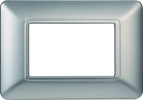 ETTROIT Platine aus Technopolymer kompatibel mit der Serie Bticino Matix 2-3-4-6 Module in verschiedenen Farben (3 Module, Silber), MT83306