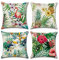 OCEUMACO Leinen Kissenbezug 50x50 Dschungel Muster Kissenhülle 4er Set Quadratisch Dekokissen Sofakissen Bezug für Couch Natur Vogel Kissen Kissenbezüge Deko Zierkissen Couchkissen Outdoor
