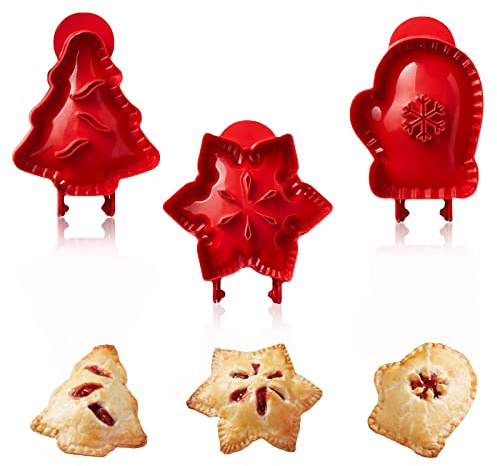 Viilich Mini-Formen für Schneeflocken, Handschuhe und Weihnachtsbaum, 3-teiliges Set für Herbst, Party Potluck und Weihnachtsbacken