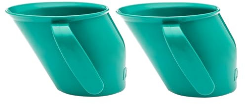 Doidy Cup Free Flow Toddler Cup 200 ml (7oz) | Trainer Sippy Cup (No Valve or Spout) | 3+ Months | Open Beaker with Handles for Easy Drinking | BPA-Free (Green, Two Pack)