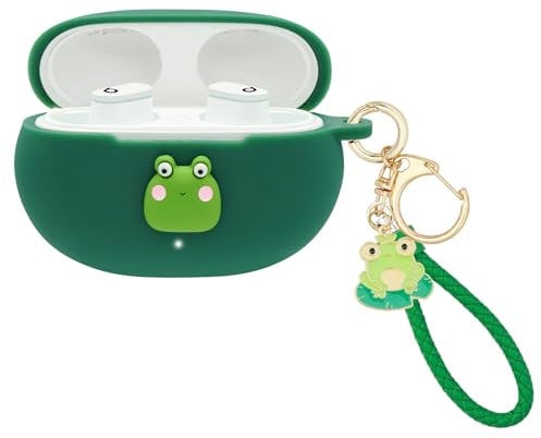Wonhibo Cute Case for Beats Studio Buds Headphone,Silicone Protector Cover Compatible with Beats Studio Earbuds (Frog)