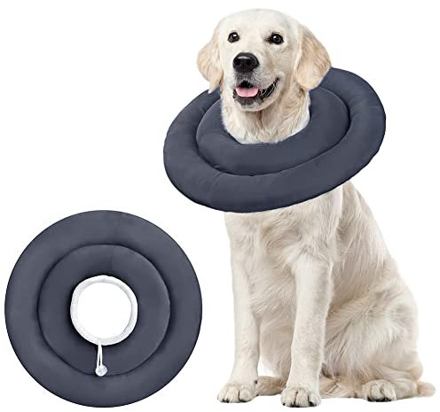 IBLUELOVER Halskrause Hunde Katzen Schutzkragen Wasserdicht Schutzhalsband Antibiss Elisabethanischer Kragen Weich Hundehalskrause für Haustiere Nach Operation Verletzungen Recovery
