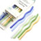 GET FRESH Reusable Wavy Glass Drinking Straws Set - 6pcs Colored Borosilicate Shatter Resistant Straws - Dishwasher Safe for Cocktails