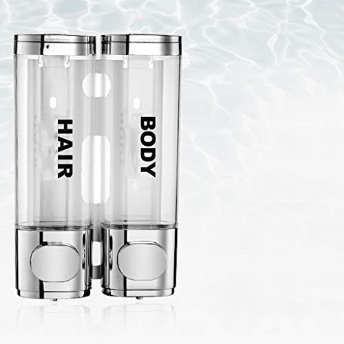 Seifenspender Seifenspender zur Wandmontage, klarer Push-Typ, Zweikammer-Duschspender, Home Hotel, Badezimmer, Shampoo, Duschgel, 2 x 11,8 Unzen Seifenspenderpumpe Badezimmerzubehör (Color : ORO, SI