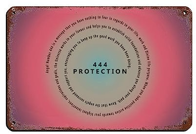 Angel Numbers 444 Kunstposter (25) Retro Poster Metall Blechschild Chic Art Retro Eisen Malerei Bar Menschen Höhle Cafe Familie Garage Poster Wanddekoration 20 x 30 cm