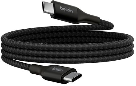 Belkin BoostCharge câble USB-C vers USB-C, charge rapide avec technologie Power Delivery 240 W, certification USB-IF, pour iPhone 16, 15, MacBook Pro, Chromebook, Samsung Galaxy, iPad, etc., 1 m, noir