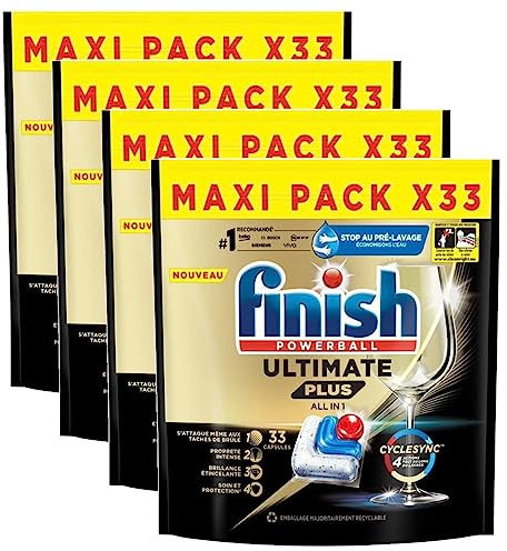 Finish Lot de 4 paquets de 33 capsules Lave-Vaisselle Ultimate