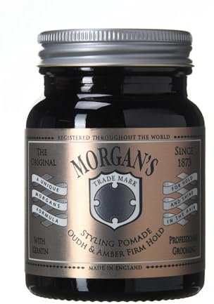 Morgan's Pomade Haar-Styling-Pomade für Männer, Mittlerer Glanz und starker Halt für alle Haartypen, Angereichert mit Keratin, Oud- und Amber-Duft 100g