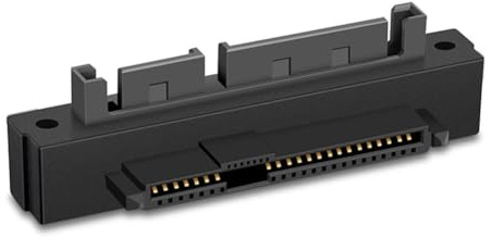 Biwwubik 1 adaptateur SAS vers SATA mâle 15 broches tête courbée à 90 degrés adaptateur convertisseur SFF-8482 noir pour câble de carte mère