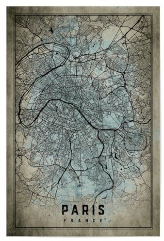 artboxONE Poster 30x20 cm Städte/Paris Vintage Karte Paris - Bild Paris Paris Paris City