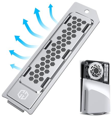 GRAUGEAR Cubierta antipolvo de metal para PlayStation 5 Slim & PS5 Pro M.2 SSD Slot – Cubierta con ventilación, ideal para expansión de memoria