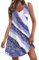Tenue De Plage Femme éTé Robe Midi D'été - Longueur Genou - Mini Robe pour Adolescente Et Fille - Robe De Fête Florale Plage Femme Robe De Cérémonie pour Femme Ronde Robe Bleu Clair 2XL