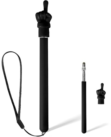 Lápiz Óptico para Pantalla Táctil para Niños, con Correas 3 en 1 Lápiz Capacitivo Puntero Telescópico Lápiz Capacitivo para Pantalla Táctil para iPad iPhone Tableta Kindle (Negro)