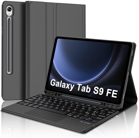 Occtingkind, Tastiera per Samsung Galaxy Tab S10 FE 2025, Custodia con Tastiera per Samsung S10 FE/S9 FE/S9 10.9/11 pollici, Cover con Staccabile Touchpad Bluetooth Keyboard, Italiano, USB C, Nero