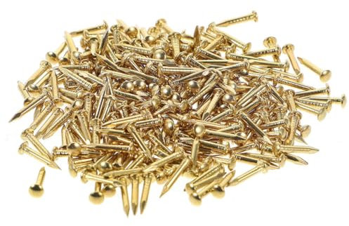 LIFKICH 100pièces Clous Cuivre à Tête Ronde Clous Décoratifs pour Bricolage Fixation De Meubles Et Accrochage De Photos Cuivre Retro