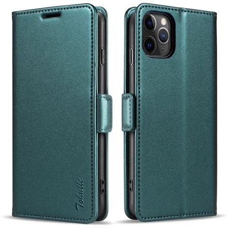 TOHULLE Wallet Case for iPhone 13 Pro (6.1), Premium Flip PU Leather Case RFID Blocking Card Holder Magnetic Closure Kickstand Protective Phone Case Cover for iPhone 13 Pro - Green