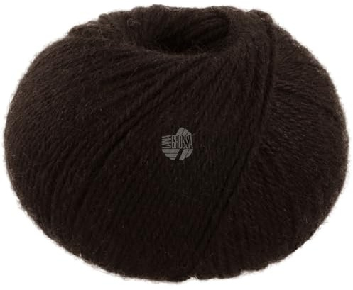 LANA GROSSA Natural Lama Fine | Feine Baby-Lama Fasern klassisch verzwirnt | Handstrickgarn aus 100% Lama (Baby) | 50g Wolle zum Stricken & Häkeln | 150m Garn FB116
