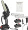 Mini Cordless Chainsaw Electric Pole Chainsaw with 2 Battery, Pole Saw with 2 Chains for Tree Trimming Gardening Wood Pruning (Black)