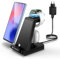 seacosmo Stazione di Ricarica per Samsung 3 in 1, Caricatore per A55/A15/A35/A25/A54, Caricabatterie Wireless per Galaxy Watch 7/6/5 Pro/4/3, Supporto di Ricarica per Galaxy Buds