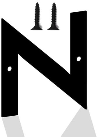 Hausnummern, Hausnummernschild, Hausnummer Schwarz, Metallbuchstaben, Briefkasten mit Hausnummer, Hausnummer Schild, Moderne Metallhausnummer für Häuser, Türen, Außenbereich(6.3cm, N)