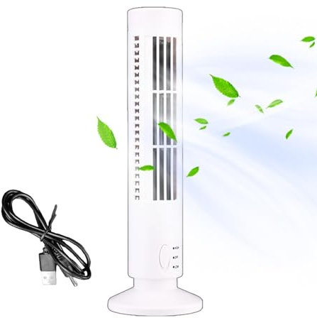 Weppduk Ventilador de torre alimentado por USB,Ventilador de torre de escritorio USB | Pequeños ventiladores de refrigeración silenciosos - Ventilador de escritorio de mesa portátil, ventilador de