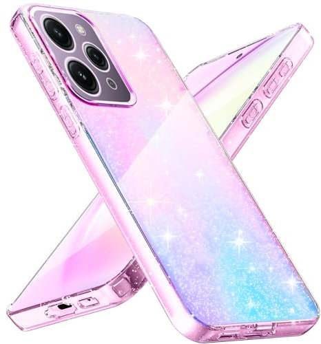 Eherui Glitzer Hülle für Xiaomi Redmi 12 4G, Transparent Handyhülle Bling Weiche TPU Silikon Stoßfest Kratzfest Schutzhülle für Frauen und Mädchen für Redmi 12 4G, Durchsichtig