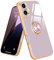 Urarssa for iPhone 16 Case Ring Holder 360 Degree Rotation Finger Magnetic Car Stand Shockproof Phone Case Cover for iPhone 16, Purple
