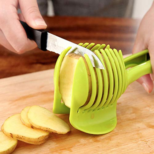 New Tomato Slicer Vegetable Cutter,2024 Upgrade Round Lemon Egg Slicing Tool,Household Kitchen Cutting Aid Gadgets Tool,Hand Cut Kitchen (Green)