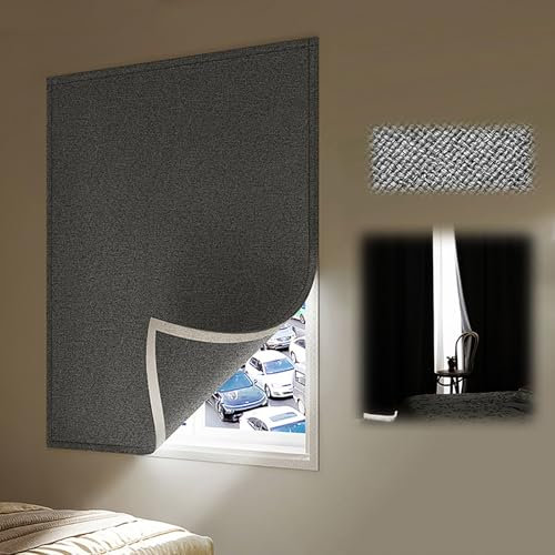 Cortina aislante térmica opaca para ventana, aspecto de lino, para casa de campo, cortinas de algodón gris para sala de estar y dormitorio, 180 x 200 cm.