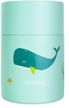 Miniland - Baby-Thermos für Speisen 600ml aus Edelstahl, Hält die Temperatur über 24h, Auslaufsicherer Verschluss und Doppelwand-Isolierung (Whaley)